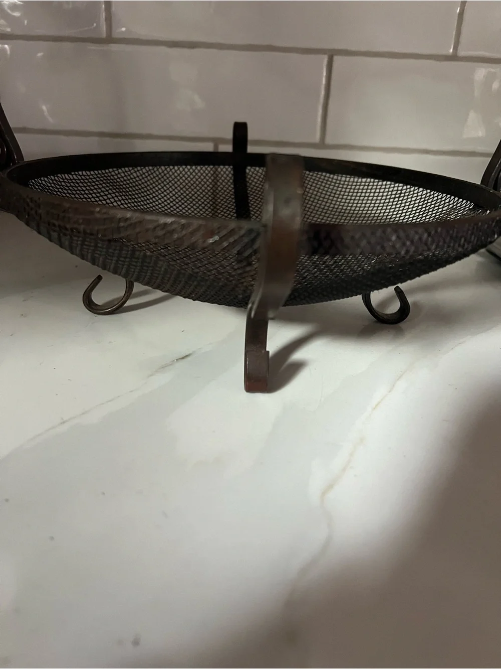 Vintage Wrought Iron Mesh Basket